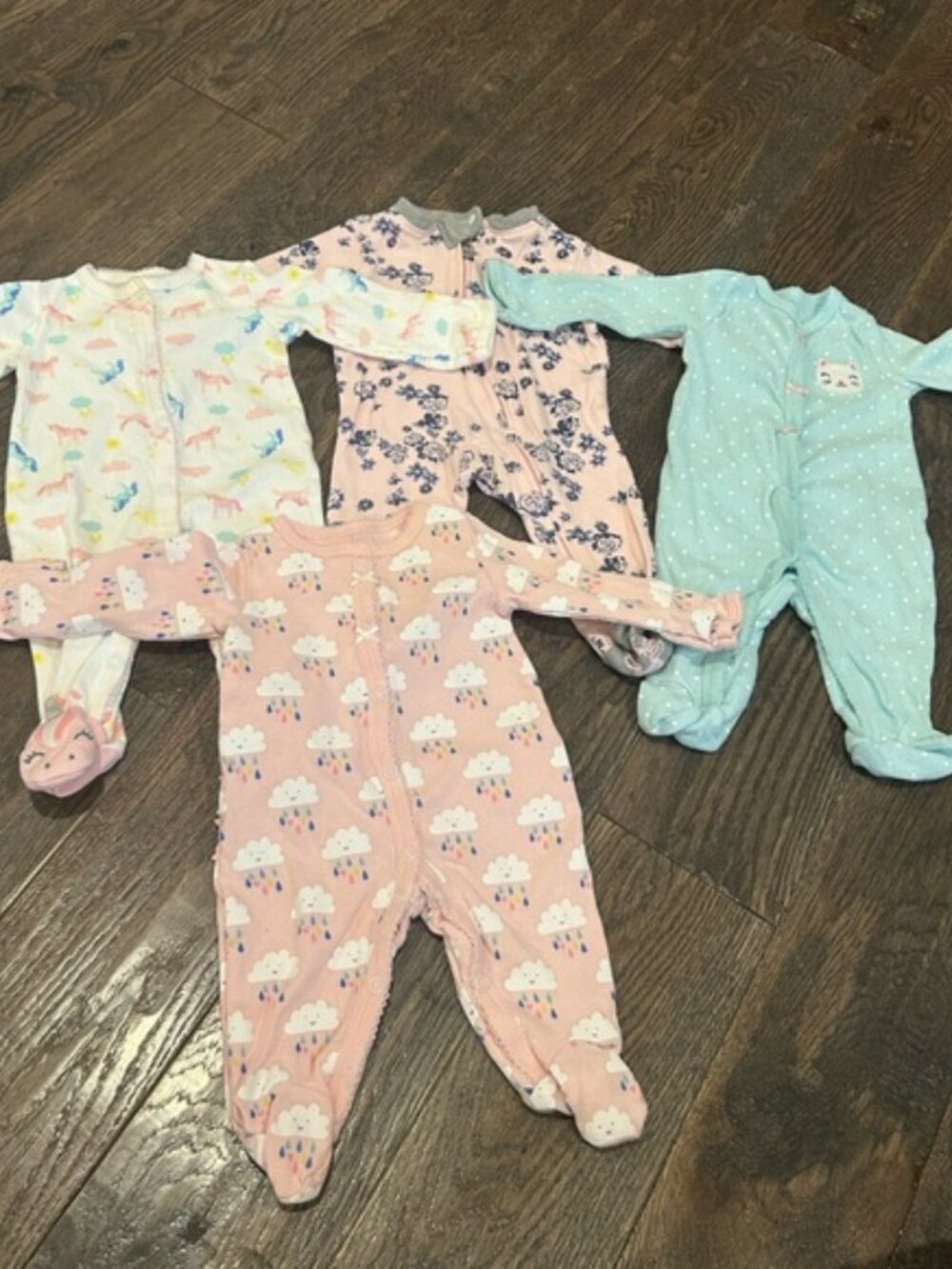 Newborn LOT- Footed One-Piece Sleepers